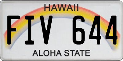 HI license plate FIV644