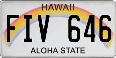HI license plate FIV646