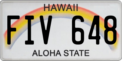 HI license plate FIV648