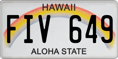 HI license plate FIV649