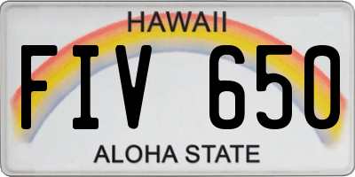HI license plate FIV650
