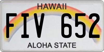 HI license plate FIV652