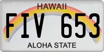 HI license plate FIV653