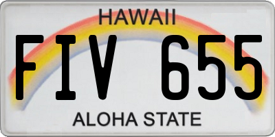 HI license plate FIV655