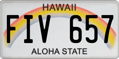 HI license plate FIV657