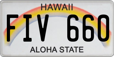 HI license plate FIV660