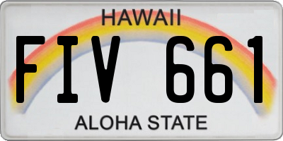 HI license plate FIV661
