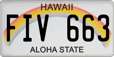 HI license plate FIV663