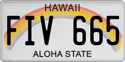 HI license plate FIV665