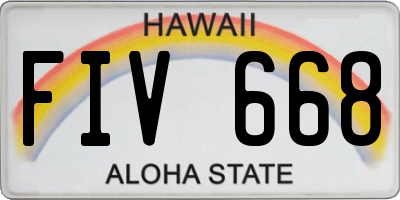 HI license plate FIV668