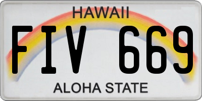 HI license plate FIV669