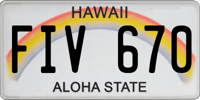 HI license plate FIV670
