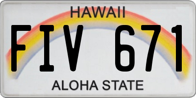 HI license plate FIV671