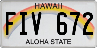 HI license plate FIV672