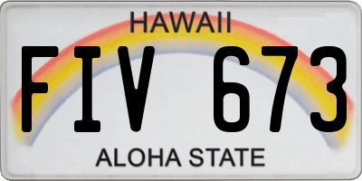 HI license plate FIV673