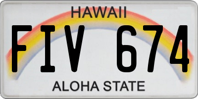 HI license plate FIV674