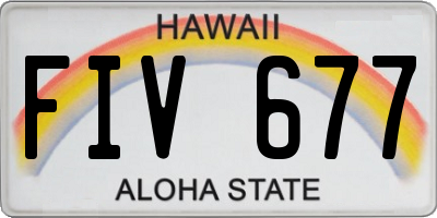 HI license plate FIV677