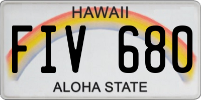 HI license plate FIV680