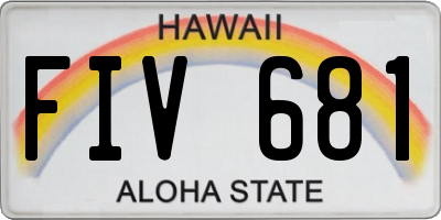 HI license plate FIV681