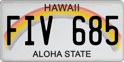 HI license plate FIV685