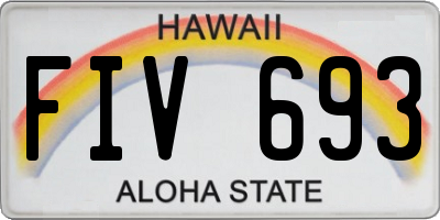 HI license plate FIV693