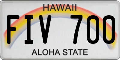 HI license plate FIV700