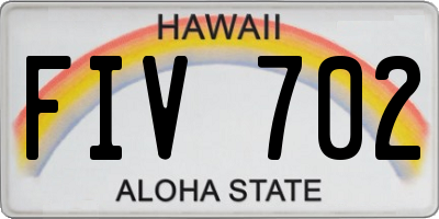 HI license plate FIV702