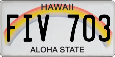HI license plate FIV703