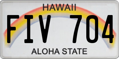 HI license plate FIV704