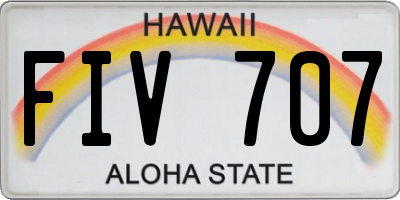 HI license plate FIV707