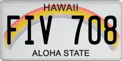 HI license plate FIV708
