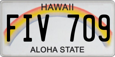 HI license plate FIV709