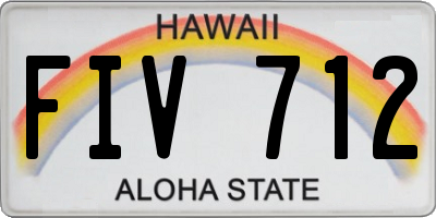 HI license plate FIV712