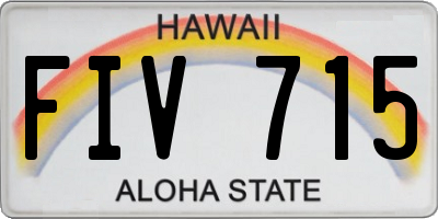 HI license plate FIV715