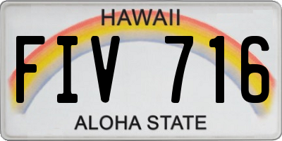 HI license plate FIV716