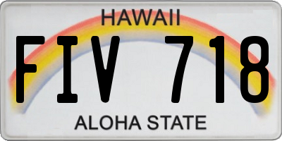HI license plate FIV718