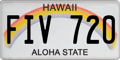 HI license plate FIV720