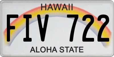 HI license plate FIV722
