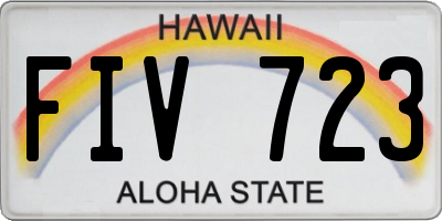 HI license plate FIV723