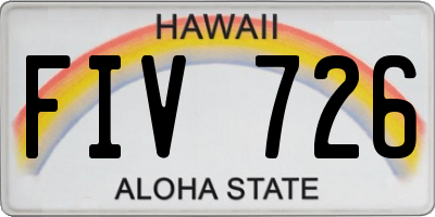 HI license plate FIV726