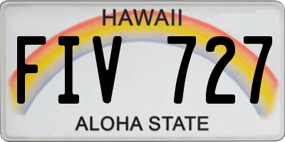HI license plate FIV727