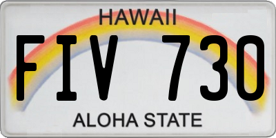 HI license plate FIV730