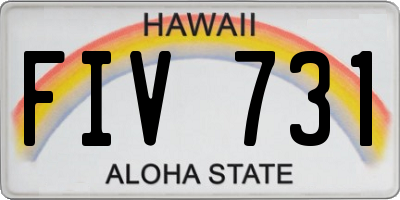 HI license plate FIV731