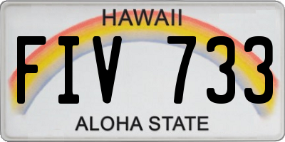 HI license plate FIV733