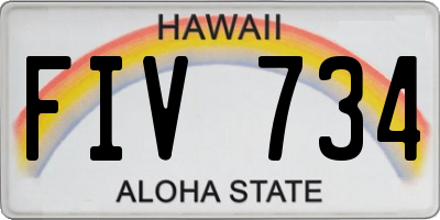 HI license plate FIV734
