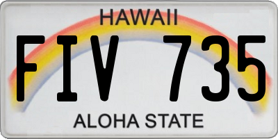 HI license plate FIV735