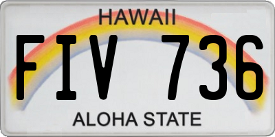 HI license plate FIV736