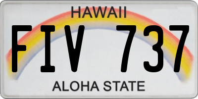 HI license plate FIV737