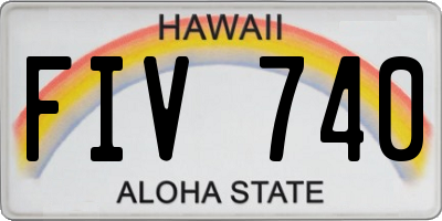 HI license plate FIV740