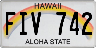 HI license plate FIV742